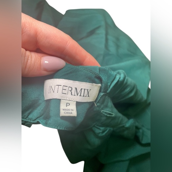 Intermix Bryony Pleated Teal Bamboo Silk Blouse Size P / XS - Picture 8 of 8